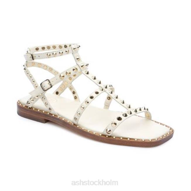 se ASH kvinnor maeva platt sandal med kvadratisk dubb ren 8XTP73 sandaler