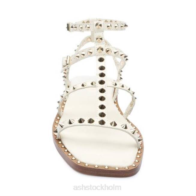 se ASH kvinnor maeva platt sandal med kvadratisk dubb ren 8XTP73 sandaler