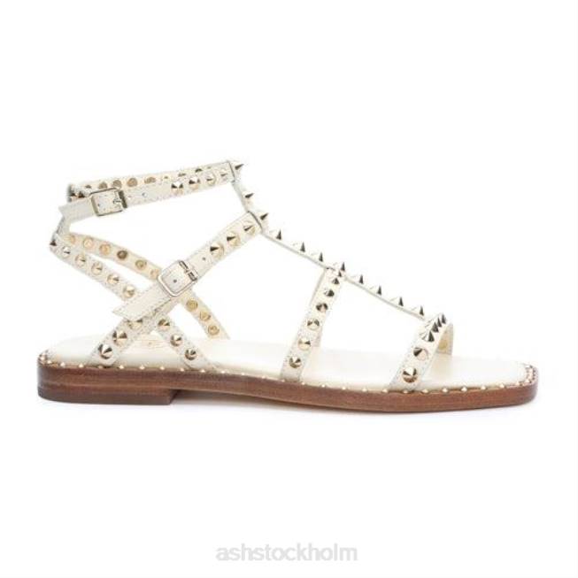 se ASH kvinnor maeva platt sandal med kvadratisk dubb ren 8XTP73 sandaler