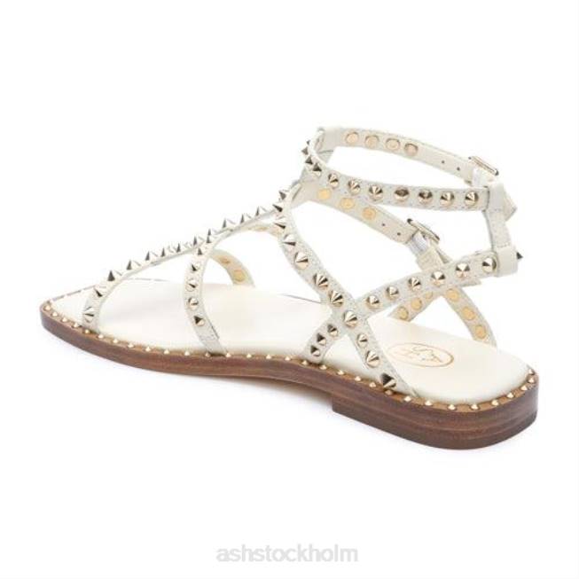se ASH kvinnor maeva platt sandal med kvadratisk dubb ren 8XTP73 sandaler