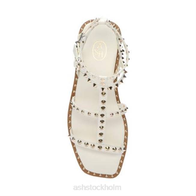 se ASH kvinnor maeva platt sandal med kvadratisk dubb ren 8XTP73 sandaler