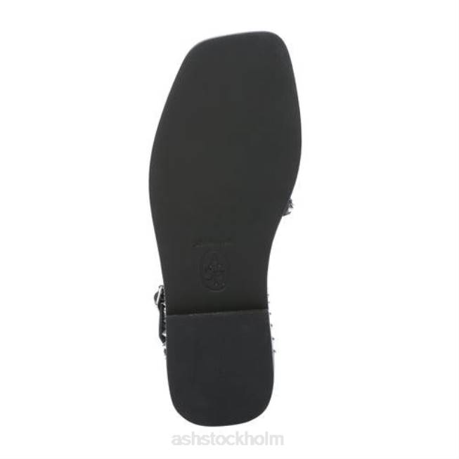 se ASH kvinnor maeva platt sandal med kvadratisk dubb svart 8XTP72 sandaler