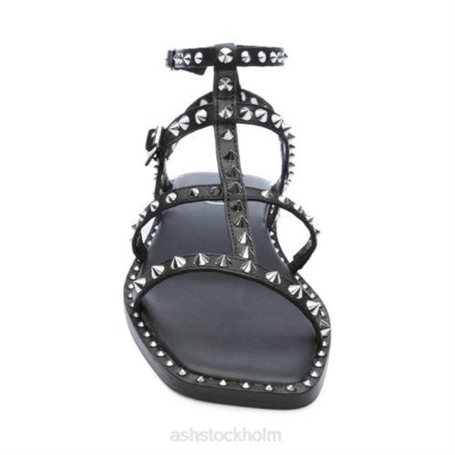 se ASH kvinnor maeva platt sandal med kvadratisk dubb svart 8XTP72 sandaler