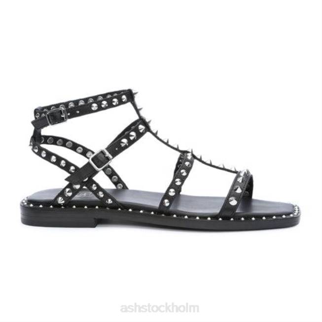 se ASH kvinnor maeva platt sandal med kvadratisk dubb svart 8XTP72 sandaler