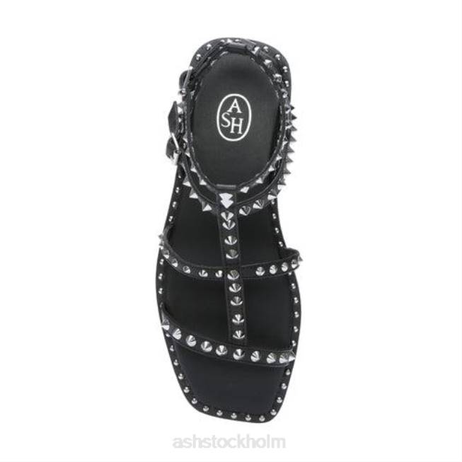 se ASH kvinnor maeva platt sandal med kvadratisk dubb svart 8XTP72 sandaler