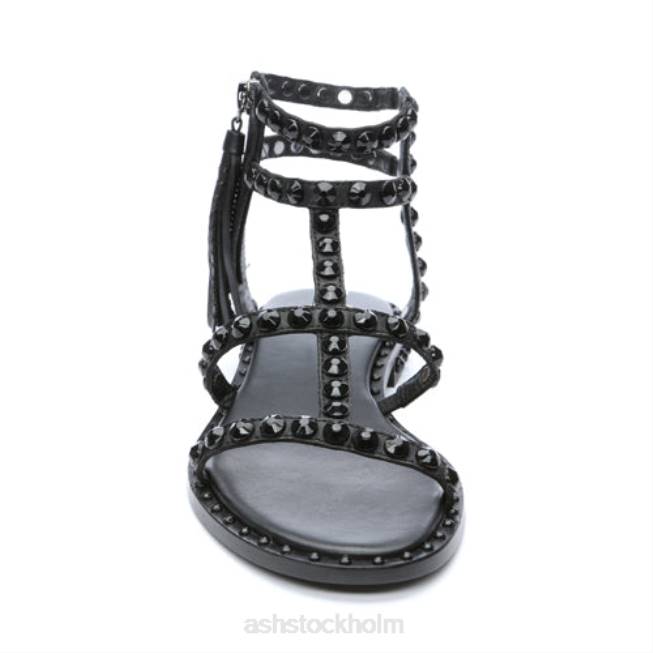 se ASH kvinnor power bis tonal dubbade tofs platt sandal svart 8XTP67 sandaler