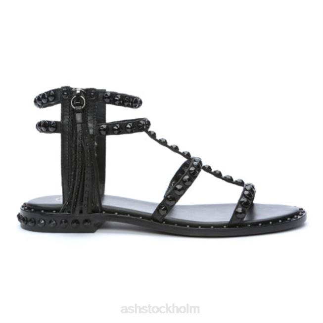 se ASH kvinnor power bis tonal dubbade tofs platt sandal svart 8XTP67 sandaler