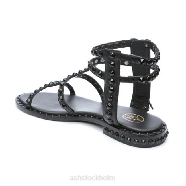 se ASH kvinnor power bis tonal dubbade tofs platt sandal svart 8XTP67 sandaler