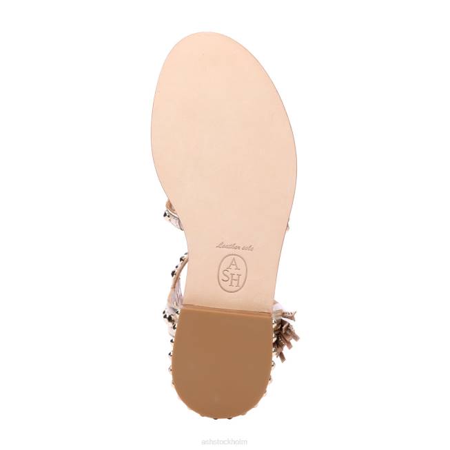 se ASH kvinnor power metallic dubbade tofs platt sandal ljust guld 8XTP53 sandaler