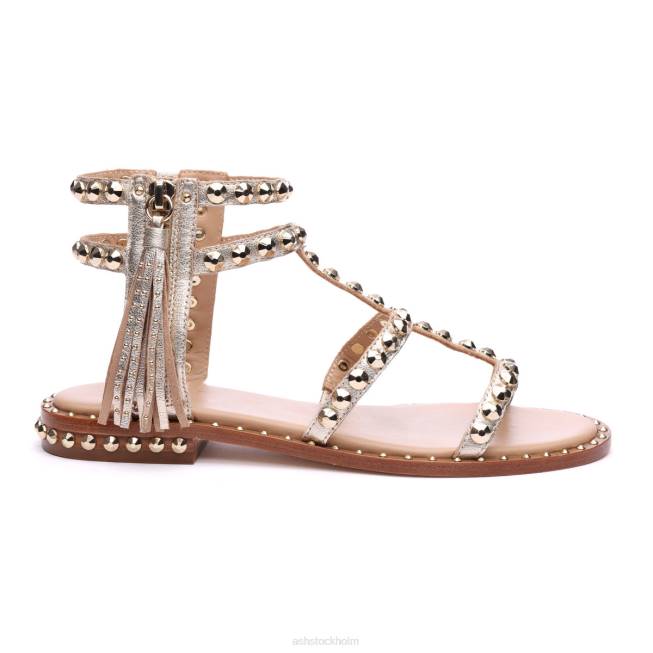 se ASH kvinnor power metallic dubbade tofs platt sandal ljust guld 8XTP53 sandaler