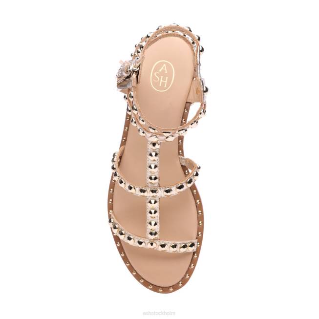 se ASH kvinnor power metallic dubbade tofs platt sandal ljust guld 8XTP53 sandaler