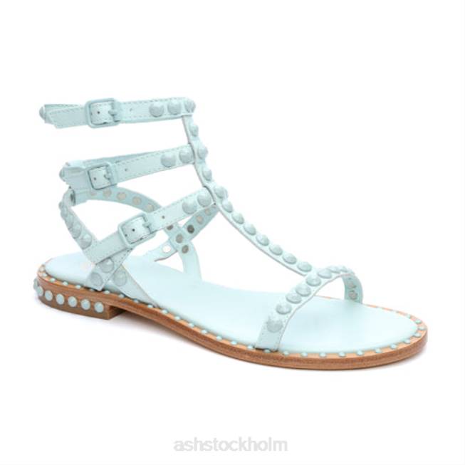 se ASH kvinnor spela en platt sandal med tonprydda färger dimmigt blått/dimmigt blått 8XTP59 sandaler