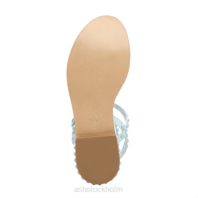 se ASH kvinnor spela en platt sandal med tonprydda färger dimmigt blått/dimmigt blått 8XTP59 sandaler