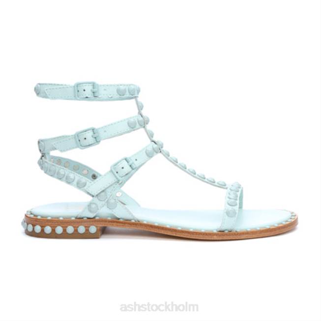 se ASH kvinnor spela en platt sandal med tonprydda färger dimmigt blått/dimmigt blått 8XTP59 sandaler