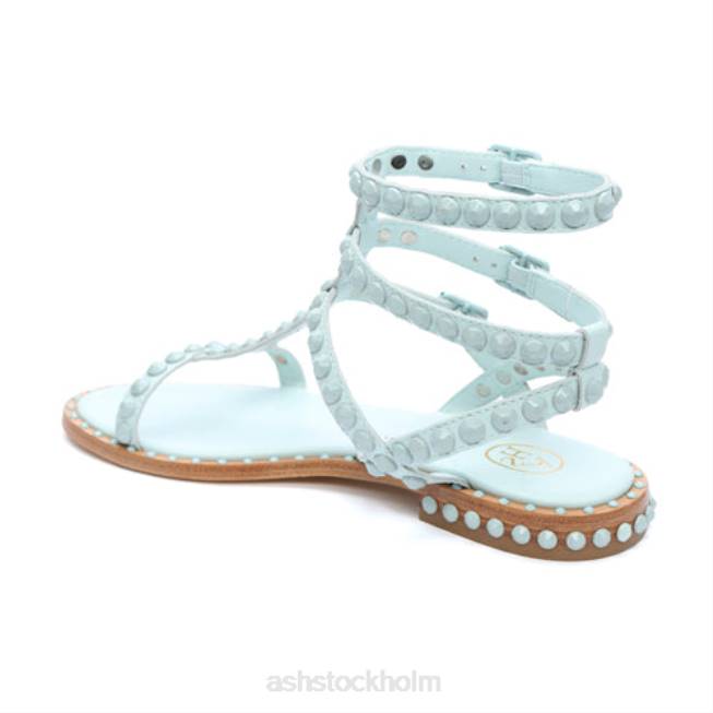 se ASH kvinnor spela en platt sandal med tonprydda färger dimmigt blått/dimmigt blått 8XTP59 sandaler