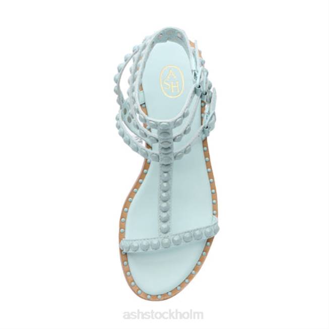 se ASH kvinnor spela en platt sandal med tonprydda färger dimmigt blått/dimmigt blått 8XTP59 sandaler