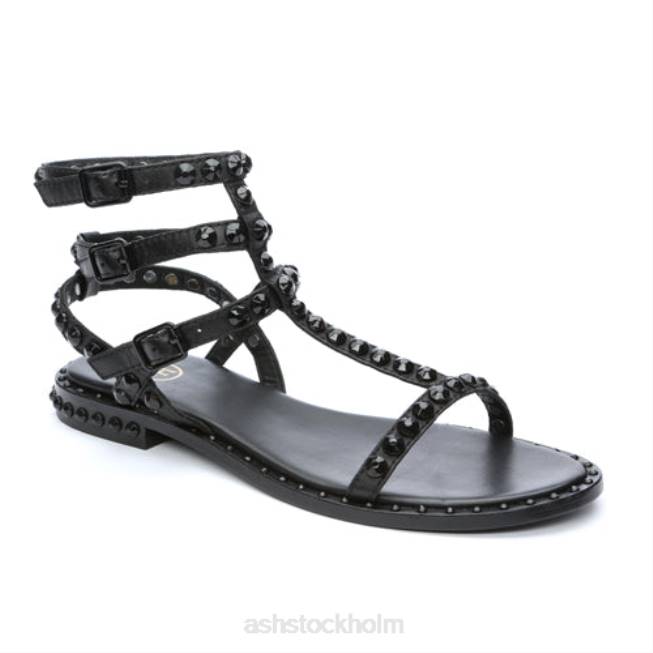 se ASH kvinnor spela en platt sandal med tonprydda färger svart 8XTP57 sandaler