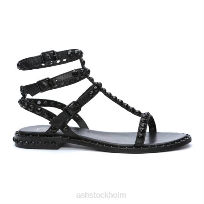 se ASH kvinnor spela en platt sandal med tonprydda färger svart 8XTP57 sandaler