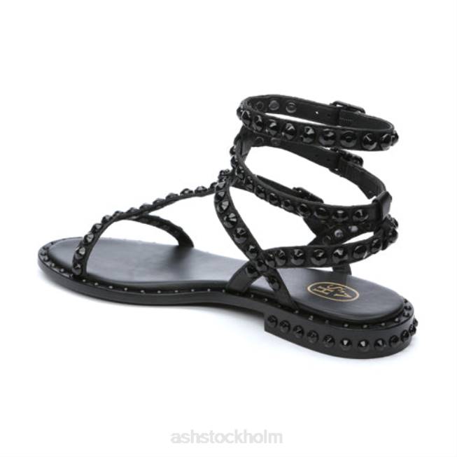 se ASH kvinnor spela en platt sandal med tonprydda färger svart 8XTP57 sandaler
