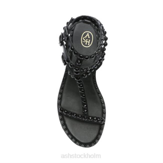 se ASH kvinnor spela en platt sandal med tonprydda färger svart 8XTP57 sandaler