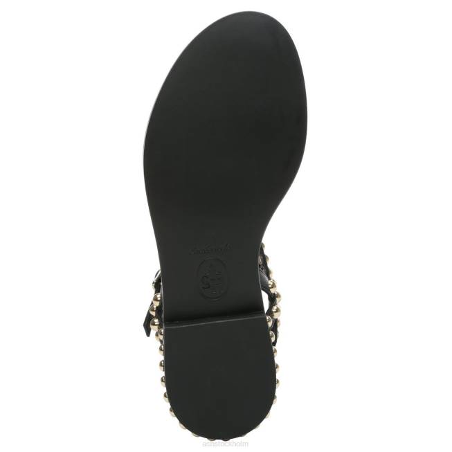 se ASH kvinnor spela platt sandal med dubb svart guld 8XTP55 sandaler