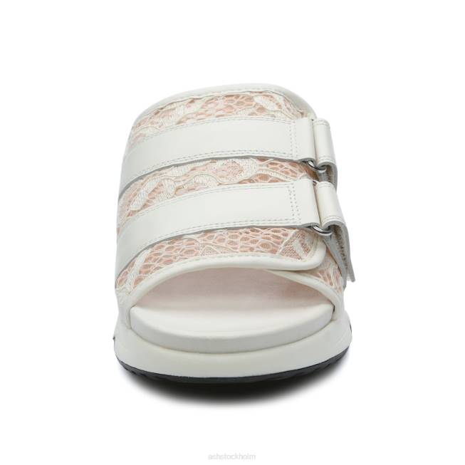 se ASH kvinnor lou sportsandal i spets benvitt/gardenia-rosa salt 8XTP66 sandaler