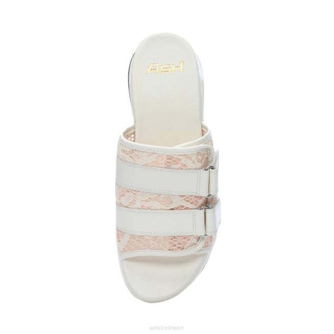 se ASH kvinnor lou sportsandal i spets benvitt/gardenia-rosa salt 8XTP66 sandaler