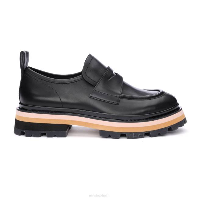 se ASH kvinnor genial bis platform penny loafer talk/svart 8XTP1 loafers