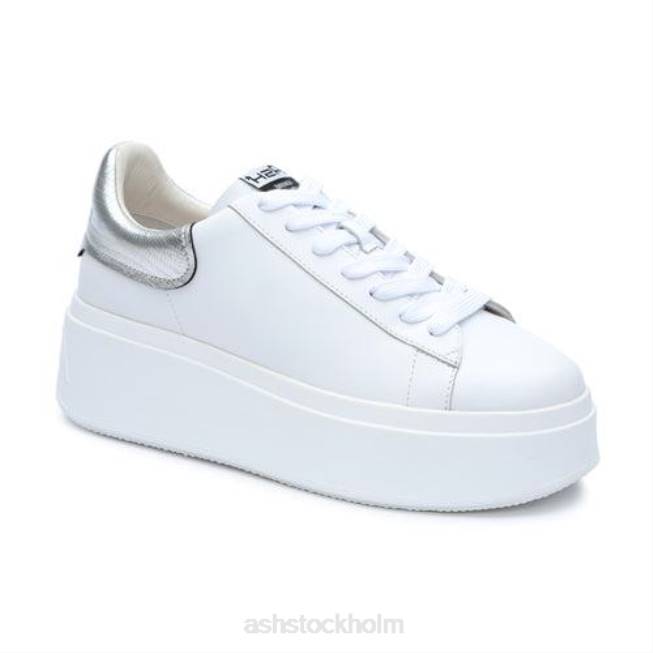 se ASH kvinnor moby metallic plattformssneaker vit/silver 8XTP24 sneakers