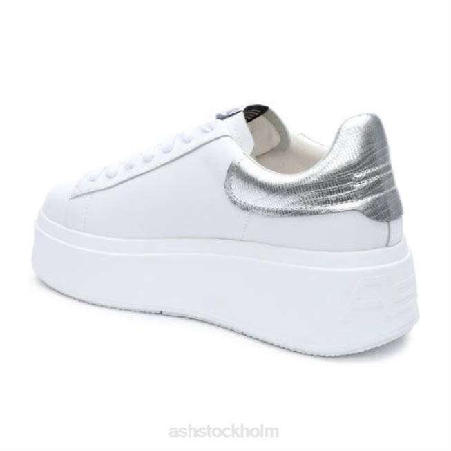 se ASH kvinnor moby metallic plattformssneaker vit/silver 8XTP24 sneakers