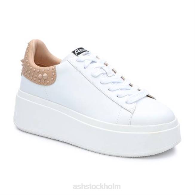 se ASH kvinnor moby studs sneaker med plattformsdubb Vit hud 8XTP3 sneakers