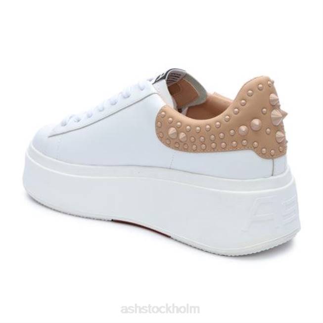 se ASH kvinnor moby studs sneaker med plattformsdubb Vit hud 8XTP3 sneakers