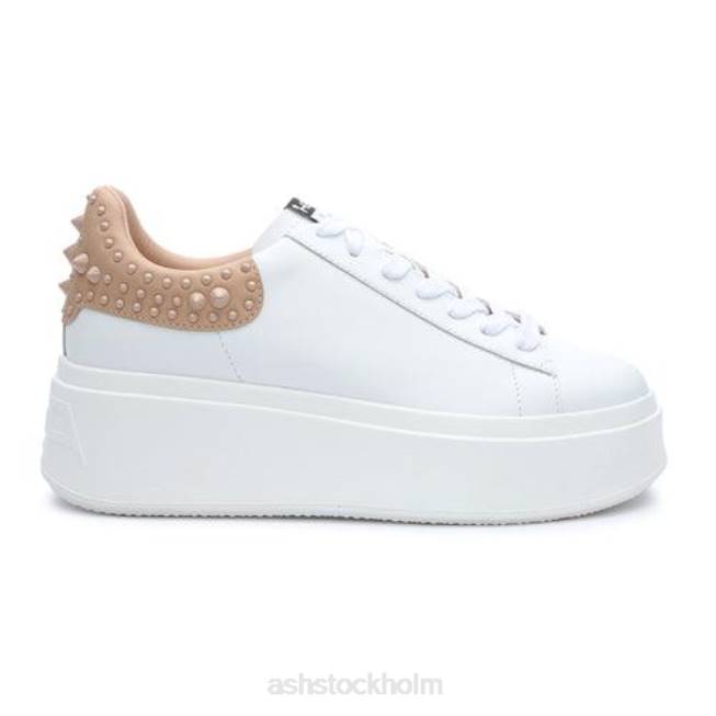se ASH kvinnor moby studs sneaker med plattformsdubb Vit hud 8XTP3 sneakers