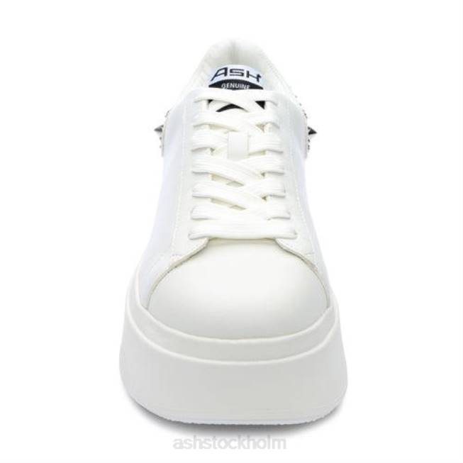 se ASH kvinnor moby studs sneaker med plattformsdubb vit/silver 8XTP2 sneakers