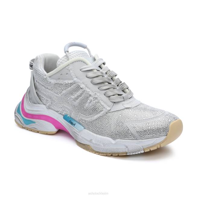 se ASH kvinnor race strass glitter mode sneaker silver 8XTP11 sneakers