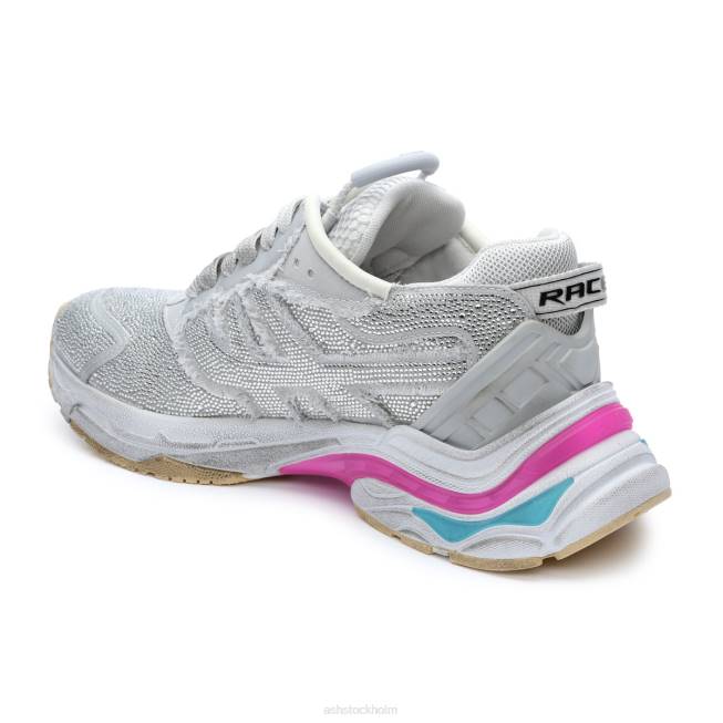 se ASH kvinnor race strass glitter mode sneaker silver 8XTP11 sneakers