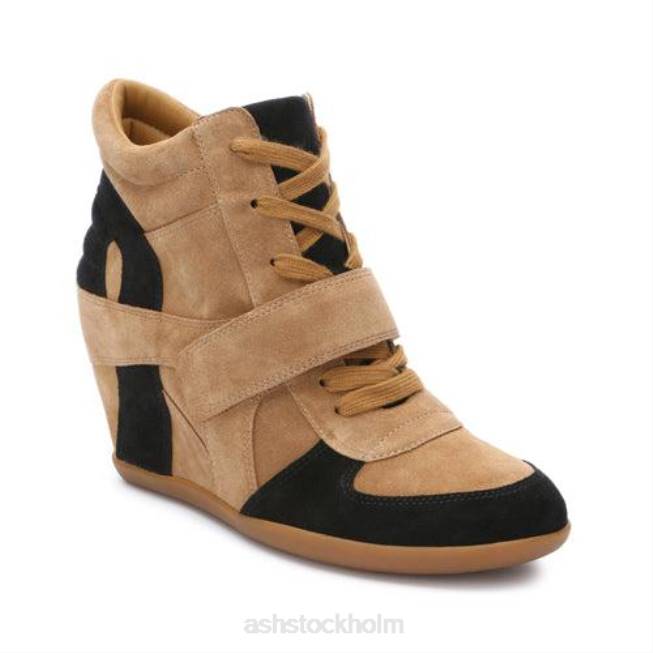 se ASH kvinnor bowie wedge sneaker gyllenbrun/svart 8XTP15 sneakers