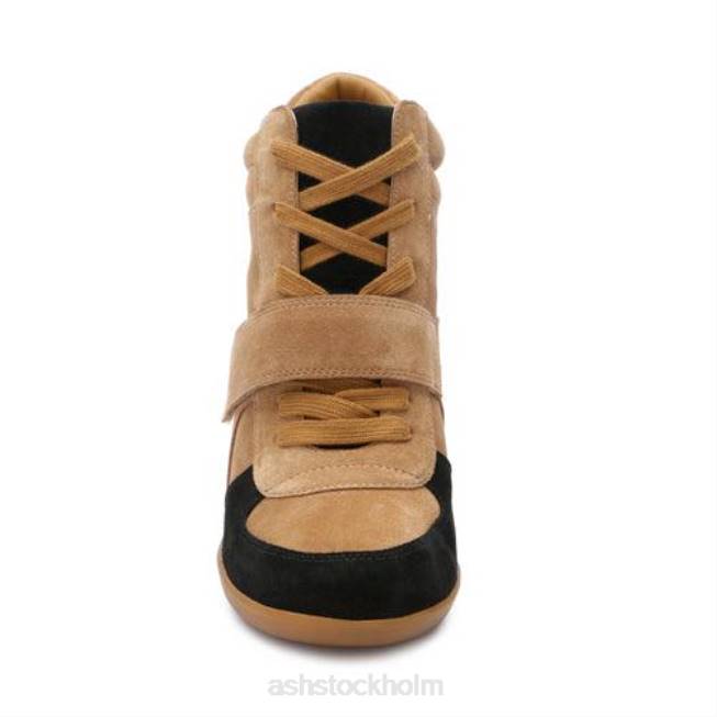 se ASH kvinnor bowie wedge sneaker gyllenbrun/svart 8XTP15 sneakers