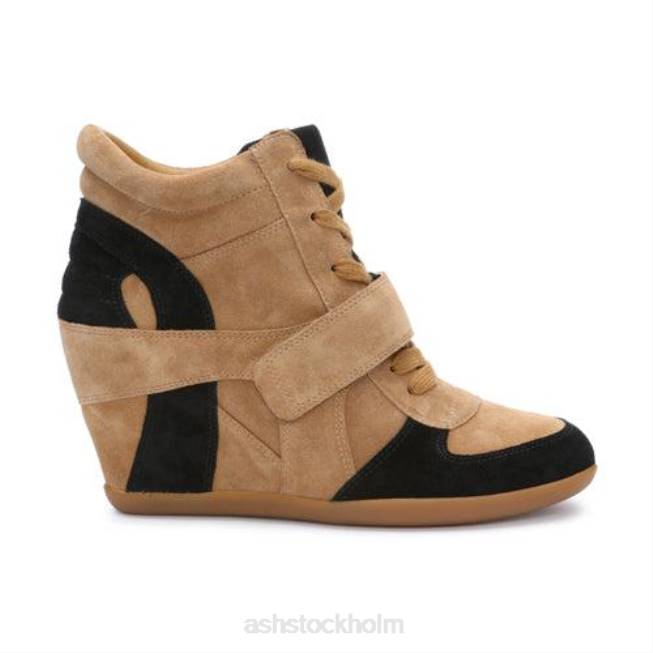 se ASH kvinnor bowie wedge sneaker gyllenbrun/svart 8XTP15 sneakers