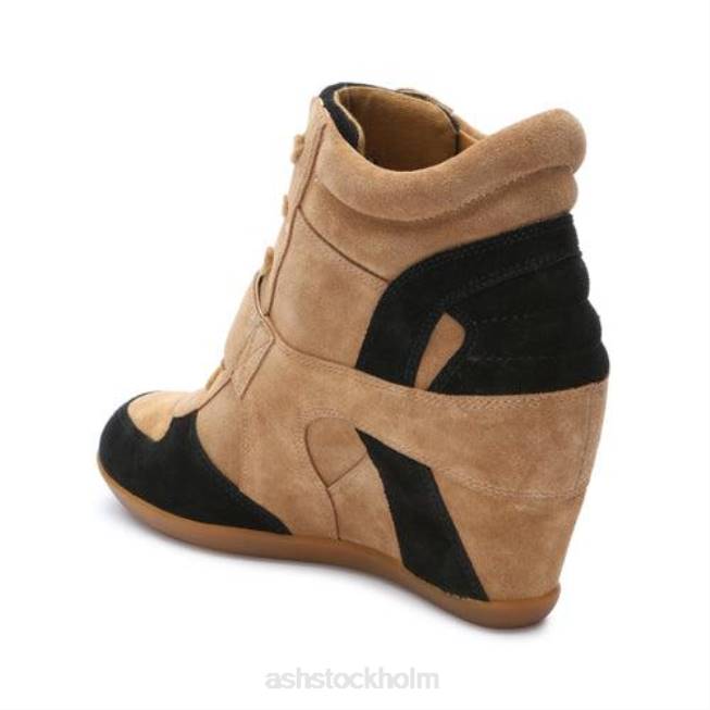 se ASH kvinnor bowie wedge sneaker gyllenbrun/svart 8XTP15 sneakers