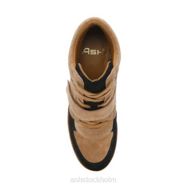se ASH kvinnor bowie wedge sneaker gyllenbrun/svart 8XTP15 sneakers